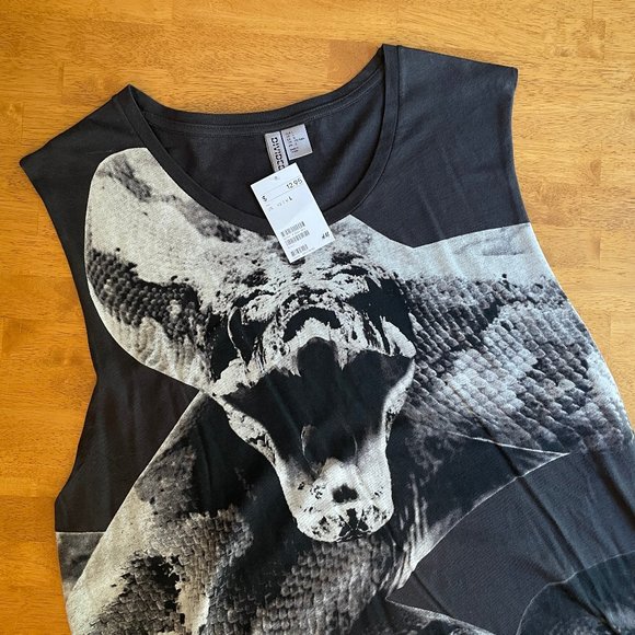 Size Large H&M Divided serpent sleeveless t-shirt - Picture 3 of 4